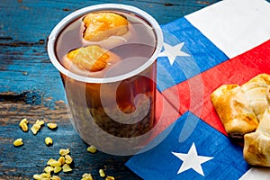 Chilean independence day concept. fiestas patrias. Chilean typical dish and drink on independence day party, 18 photo