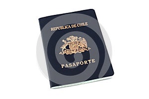Chilean passport isolated on white background. photo