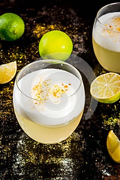 Chilean traditional liqueur pisco sour