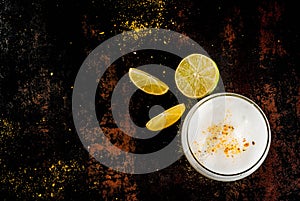 Chilean traditional liqueur pisco sour