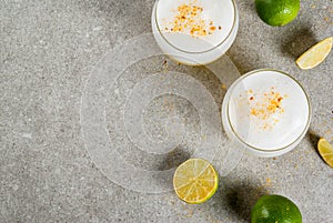 Chilean traditional liqueur pisco sour