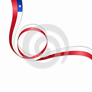 Chilean wavy flag background. Vector illustration.