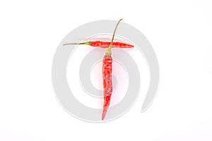 Chili alphabet on white