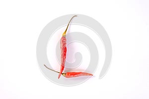 Chili alphabet on white photo