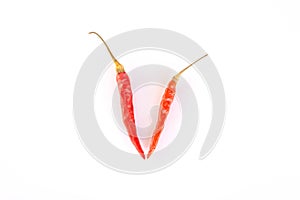 Chili alphabet on white