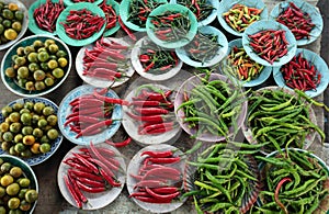Chili and beans at the market
