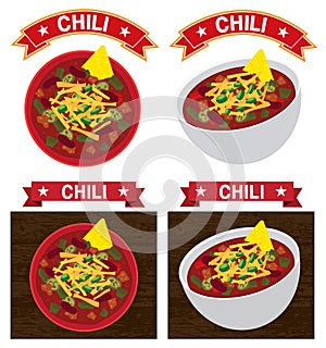 Chili con carne bowl illustration