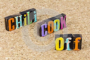 Chili cook off challenge mexican food bowl fun cookoff contest