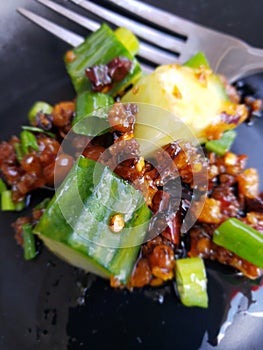 Chili Crisp Cucumber Appetizer Dish at a Japanese Restaurant