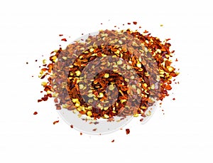 Chili flakes isolated