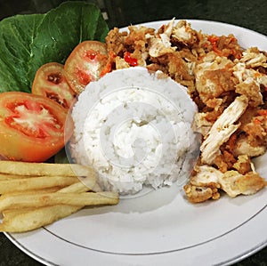 Chili Fried Chicken rice