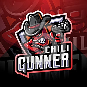 Chili gunner esport mascot logo