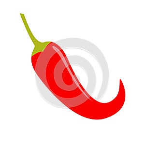 Chili hot pepper icon. Fresh red chili cayenne peppers. Hot food spices. Flat design. Isolated. White background