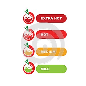 chili hotness level vector icon illustration design template