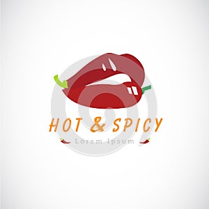 Chili lips logo. hot and spicy concept - illustration