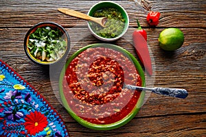 Chili with meat platillo Mexican food photo