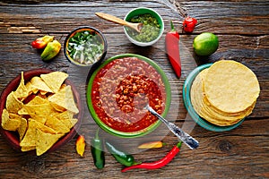 Chili with meat platillo Mexican food photo