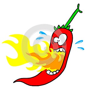 Chili with mouth on fire