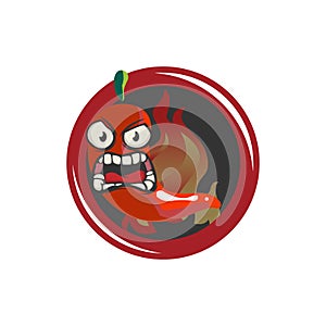 Chili pepper cartoon design or mascot chili pepper icon, perfect for logo, web and print