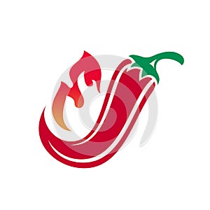 Chili pepper icon, spicy fire burn red pepper for food taste, vector symbol. Hot spice chili pepper level for fast food or Mexican