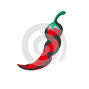 Chili pepper icon, spicy red hot flavor for food taste. Vector spicy chili pepper symbol for menu