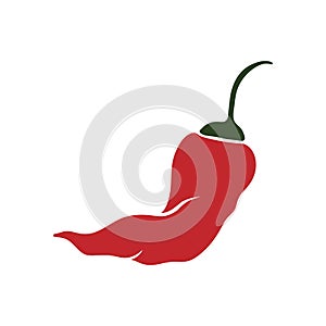 Chili pepper pod icon. Hot pepper colored silhouette