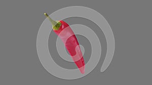 Chili pepper spin and float - chili isolated, alpha channel included