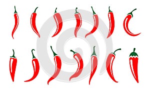 Chili Pepper Vector Icons ,Red Hot chilli