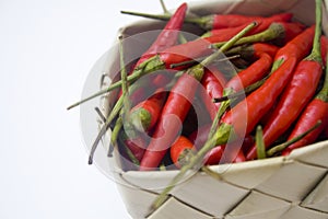 Chili peppers in basket