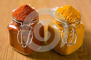 Chili powder pepper and turmeric
