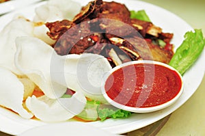 Chili sauce in the dish-Seasonings