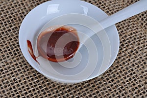 Chili sauce in the dish-Seasonings