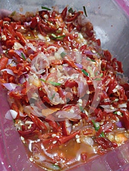 CHILI SAUCE TYPICAL OF INDONESIA