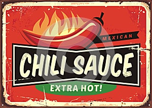 Chili sauce vintage tin sign