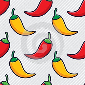 Chili seamless pattern vector illustration