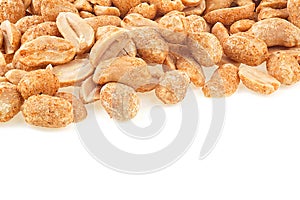 Chili spicy peanuts pile isolated on white background