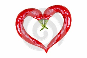 Chilies in love shape photo