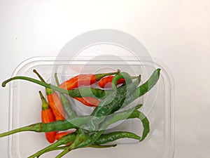 chilies in plastic packaging