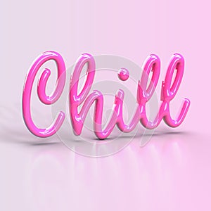 Chill 3D Render on a pink background