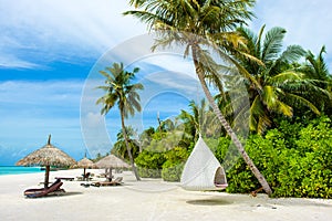 Chill lounge zone on the sandy beach