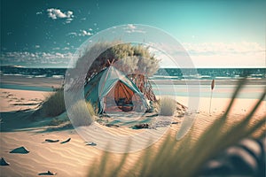 Chill out scene in the beach, landscape, generative ai