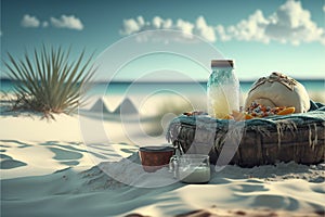 Chill out scene in the beach, landscape, generative ai