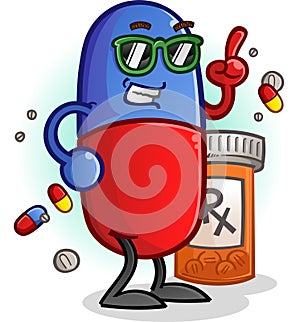 Chill Pill Cartoon Character