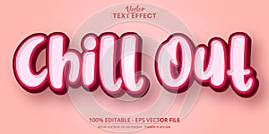 Chill text, cartoon style editable text effect