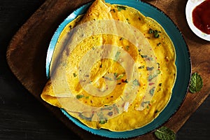 Chilla or Cheela - Gluten free Chickpea flour pancake / Vegetarian Omelette