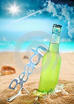 Chilled beer on the beach