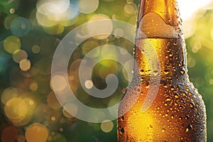 Chilled Beer Bottle Close-up