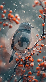 Chilled birdwatching bliss Winter wildlife enthusiasts capturing stunning avian scenes