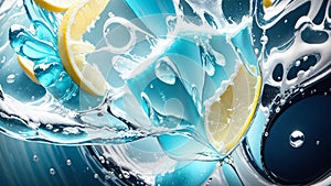 Chilled Bliss Celebrating National Lemonade Day with the Coolness of Ice.AI Generated