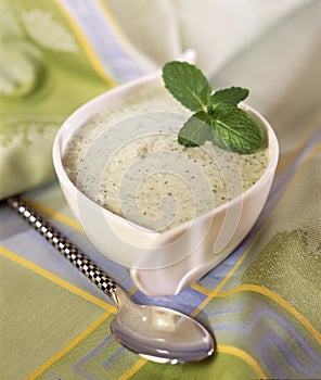 Chilled cream of cucumber soup